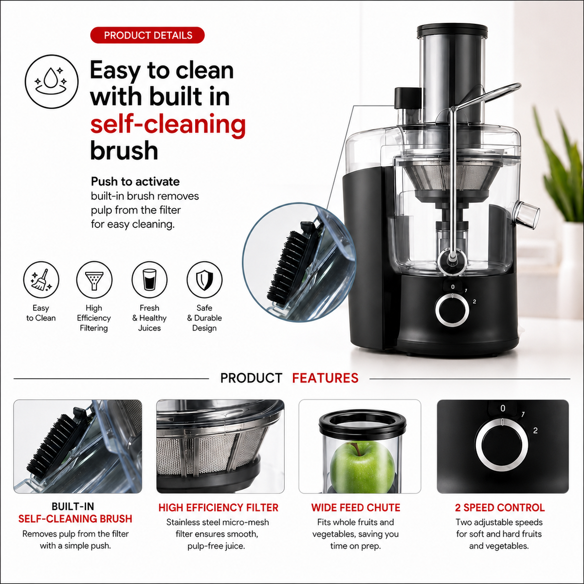 Fresh Squeeze Self-Cleaning Juicer