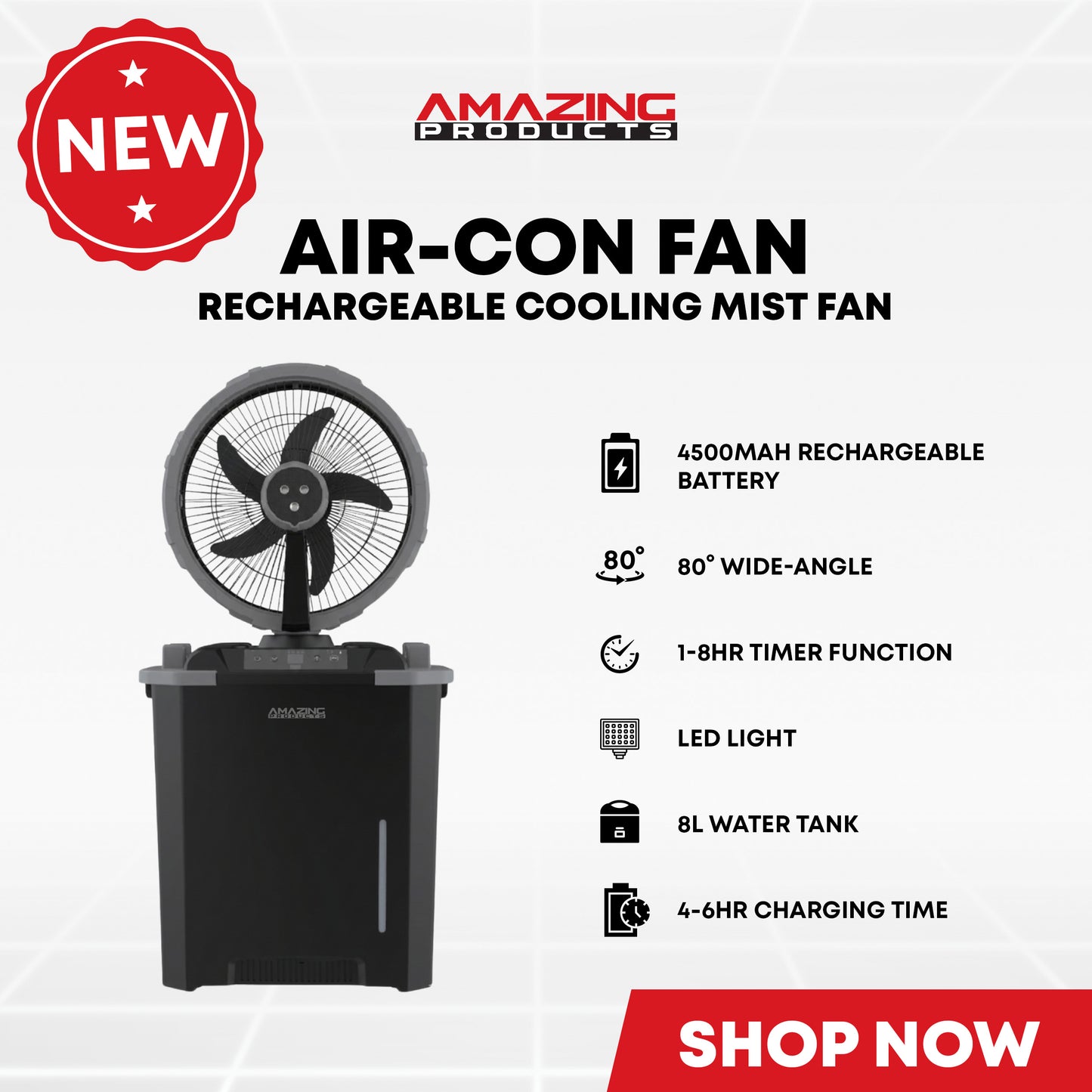 Aircon Fan - Rechargeable Aircon Mist Fan