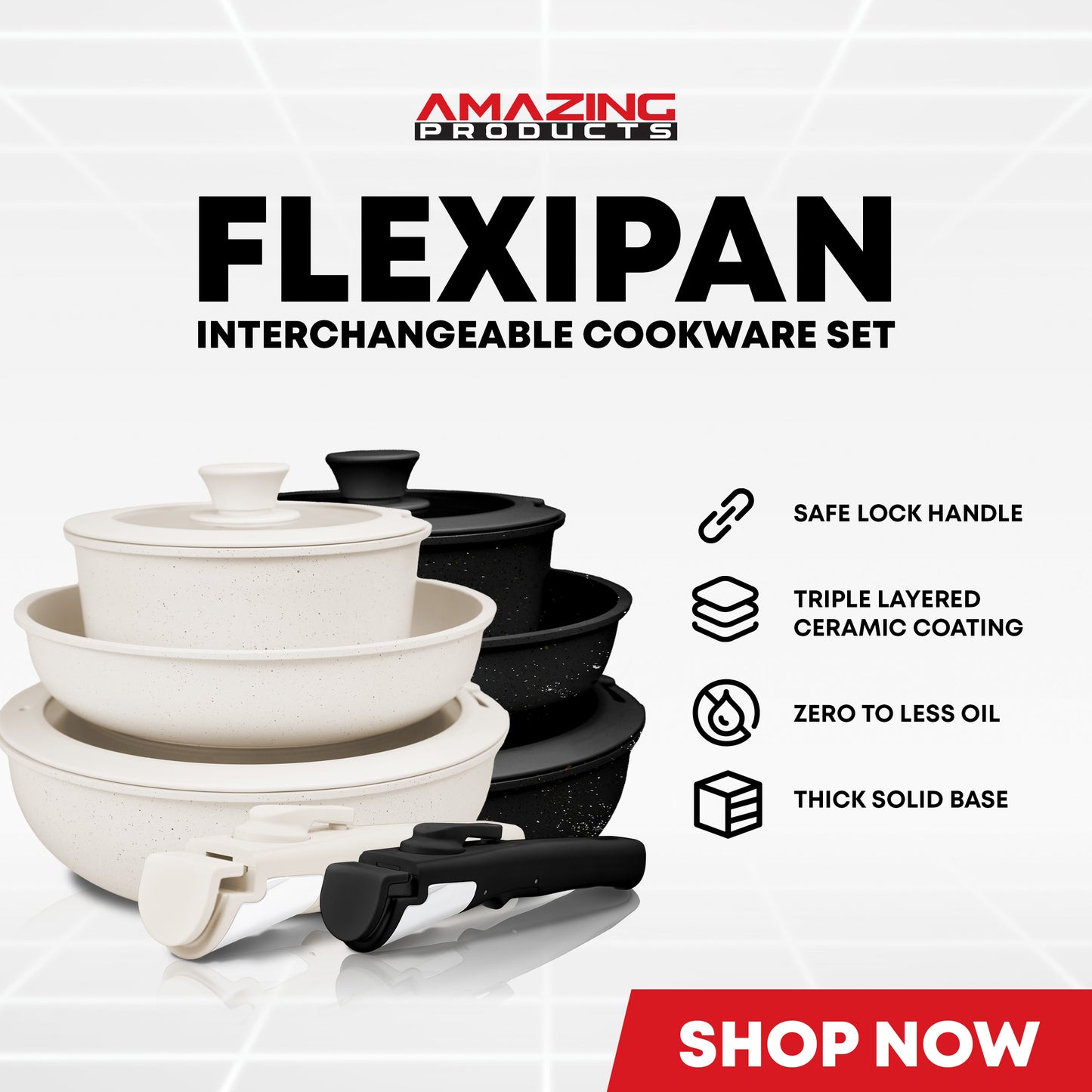 FlexiPan Multipurpose Interchangeble Cookware Pan Set